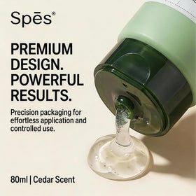 Plant extracts beside Spes tube illustrating nourishing botanical ingredients