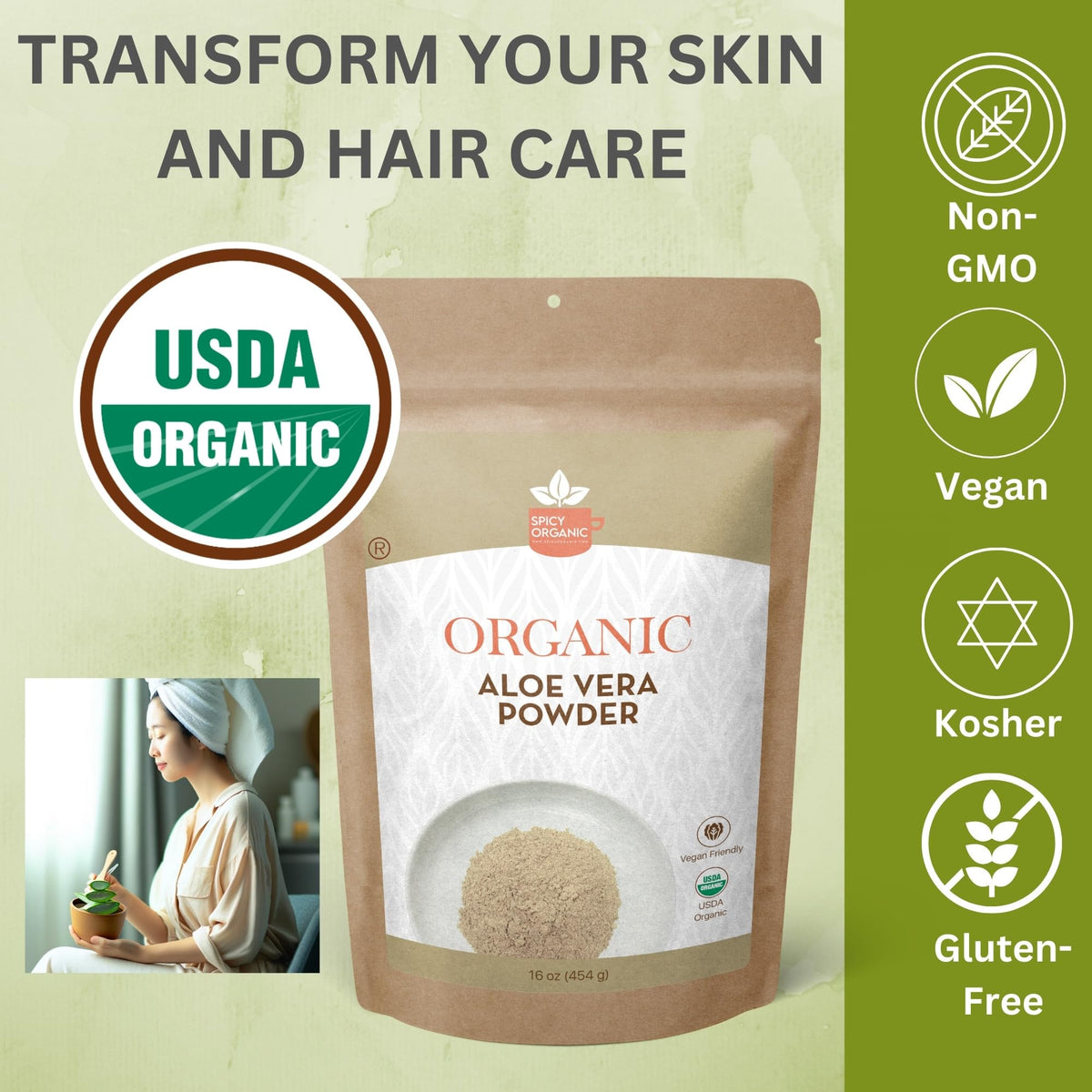 SPICY ORGANIC paste being applied to face for soothing skin hydration benefits