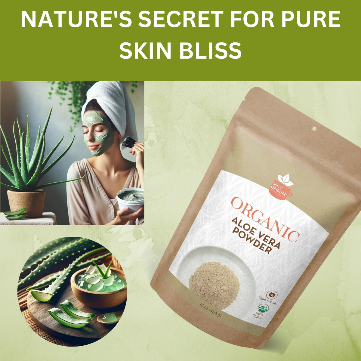 SPICY ORGANIC hair mask applied to wet hair demonstrating conditioning benefits