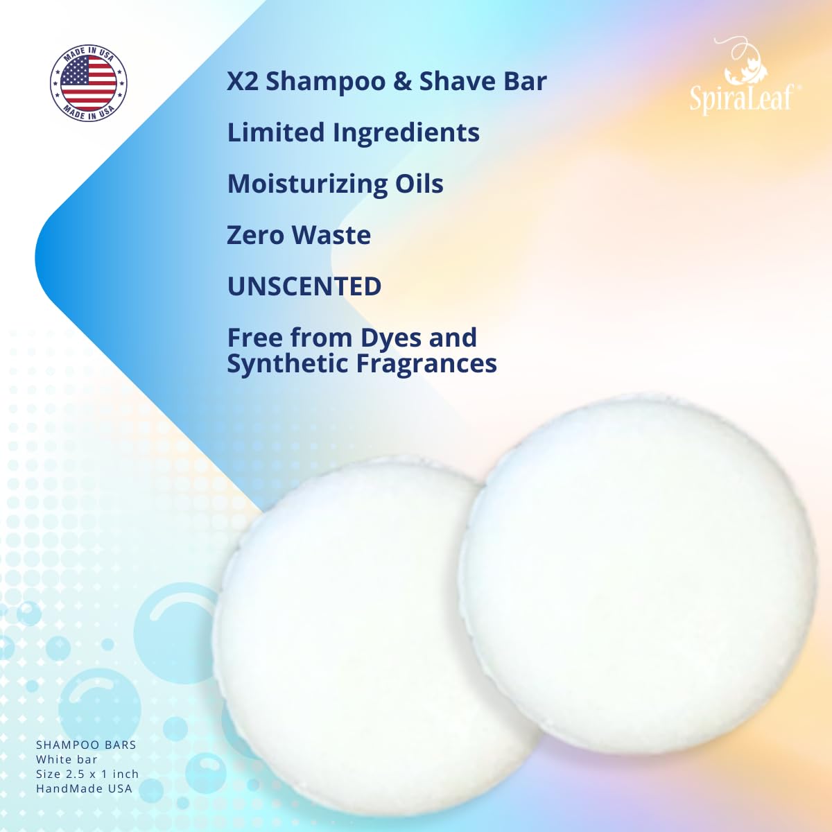 Spiraleaf bar close-up texture highlights rich oils and gentle cleansing benefit