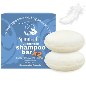 Spiraleaf unscented front packaging shows recyclable box and two bars benefit travel-friendly