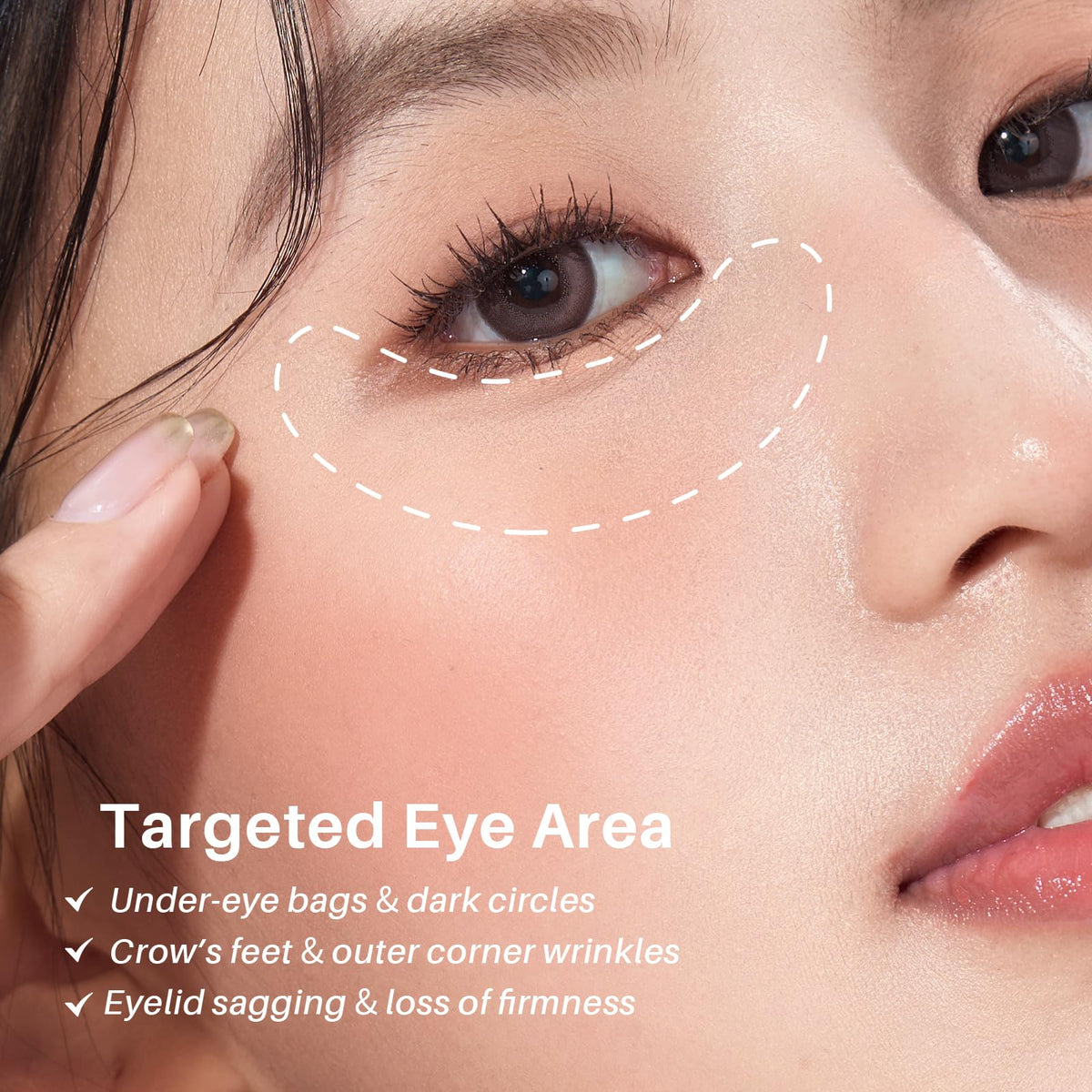 SPODARE being applied under eye demonstrating smoothing effect