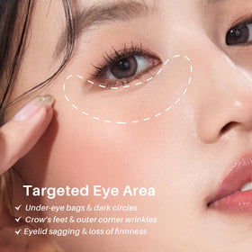 SPODARE being applied under eye demonstrating smoothing effect