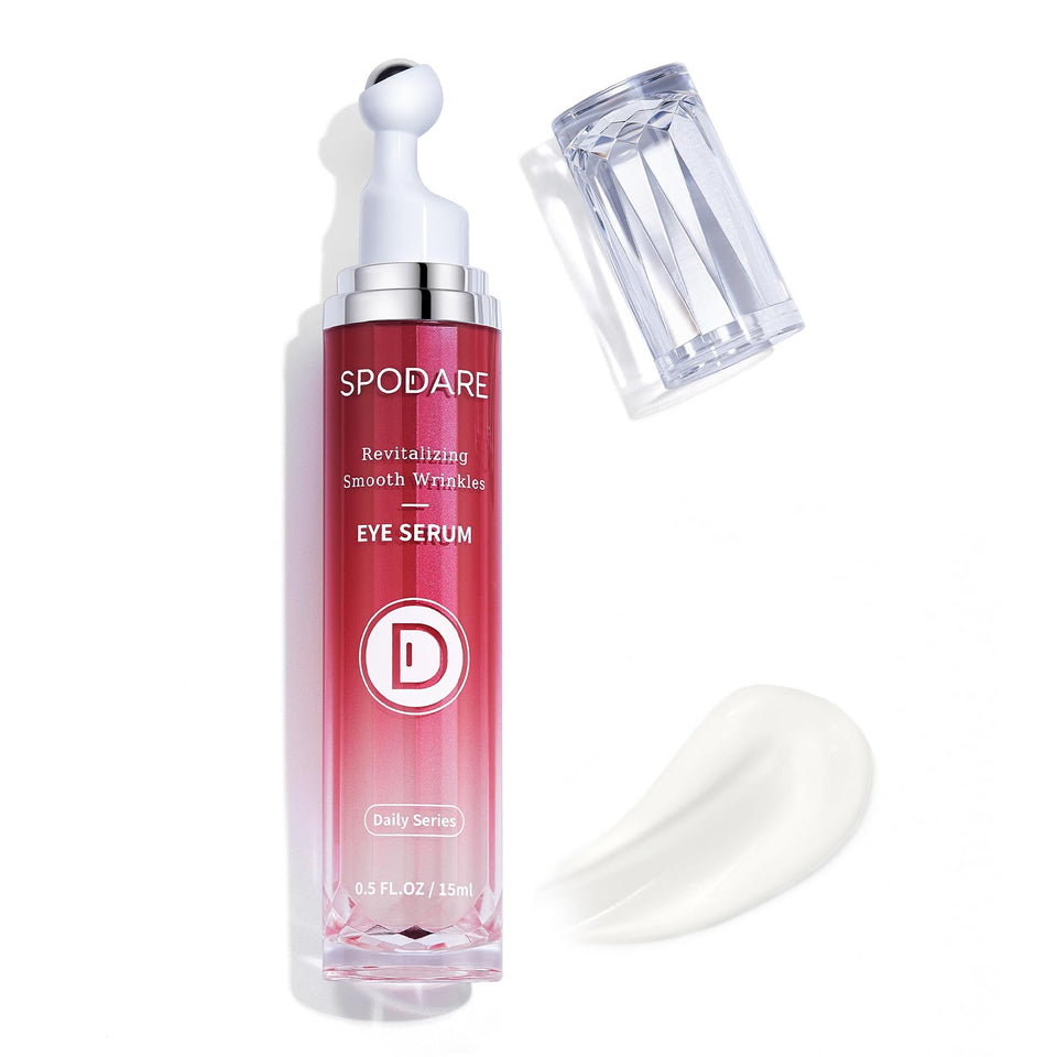 SPODARE front bottle view showing compact serum and roller for quick refreshing