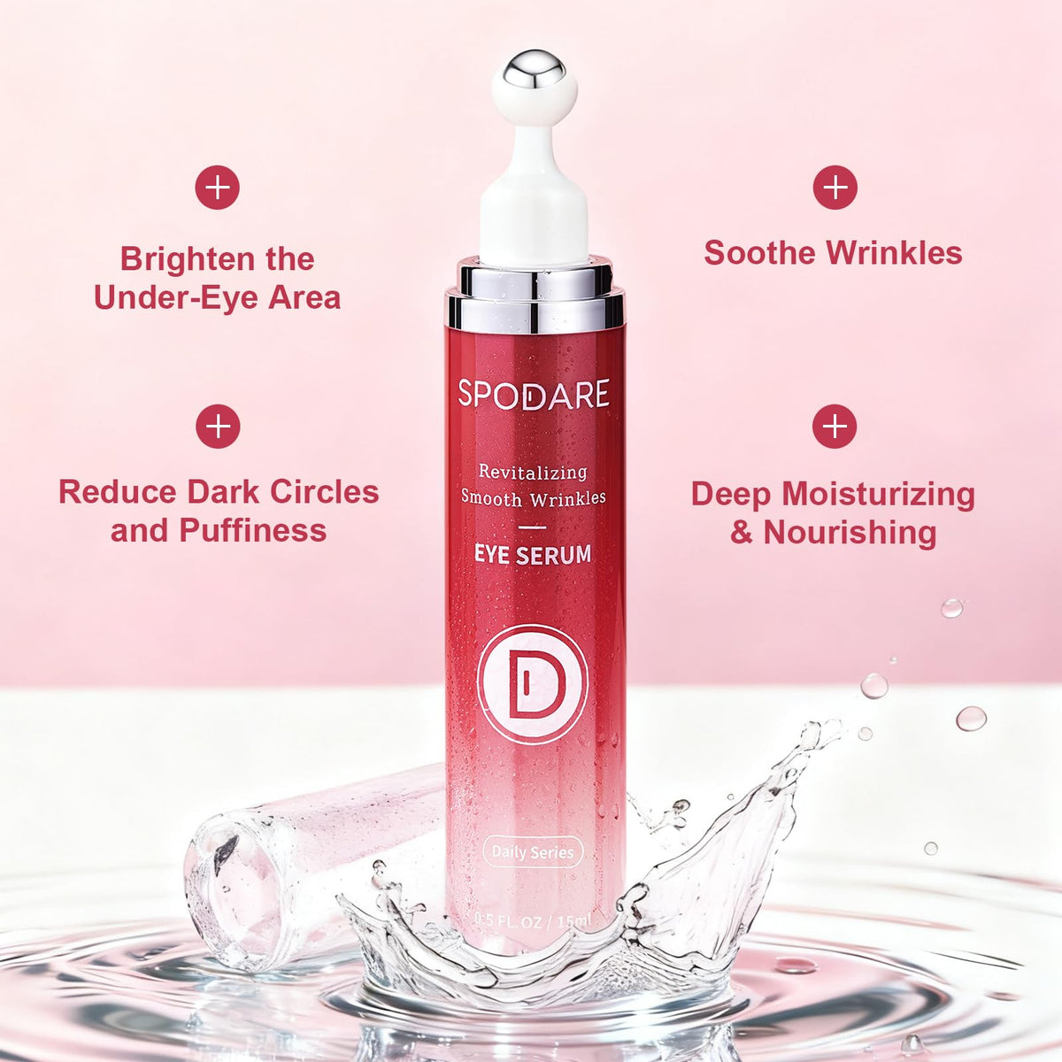 SPODARE clear gel texture droplet showing hydration and lightweight finish benefit