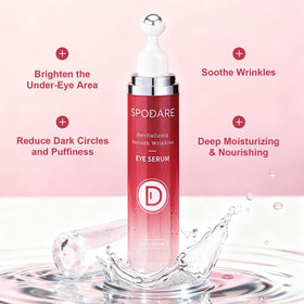 SPODARE clear gel texture droplet showing hydration and lightweight finish benefit