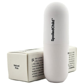 SpoiledChild application on lips displaying natural pink tint and hydrating effect