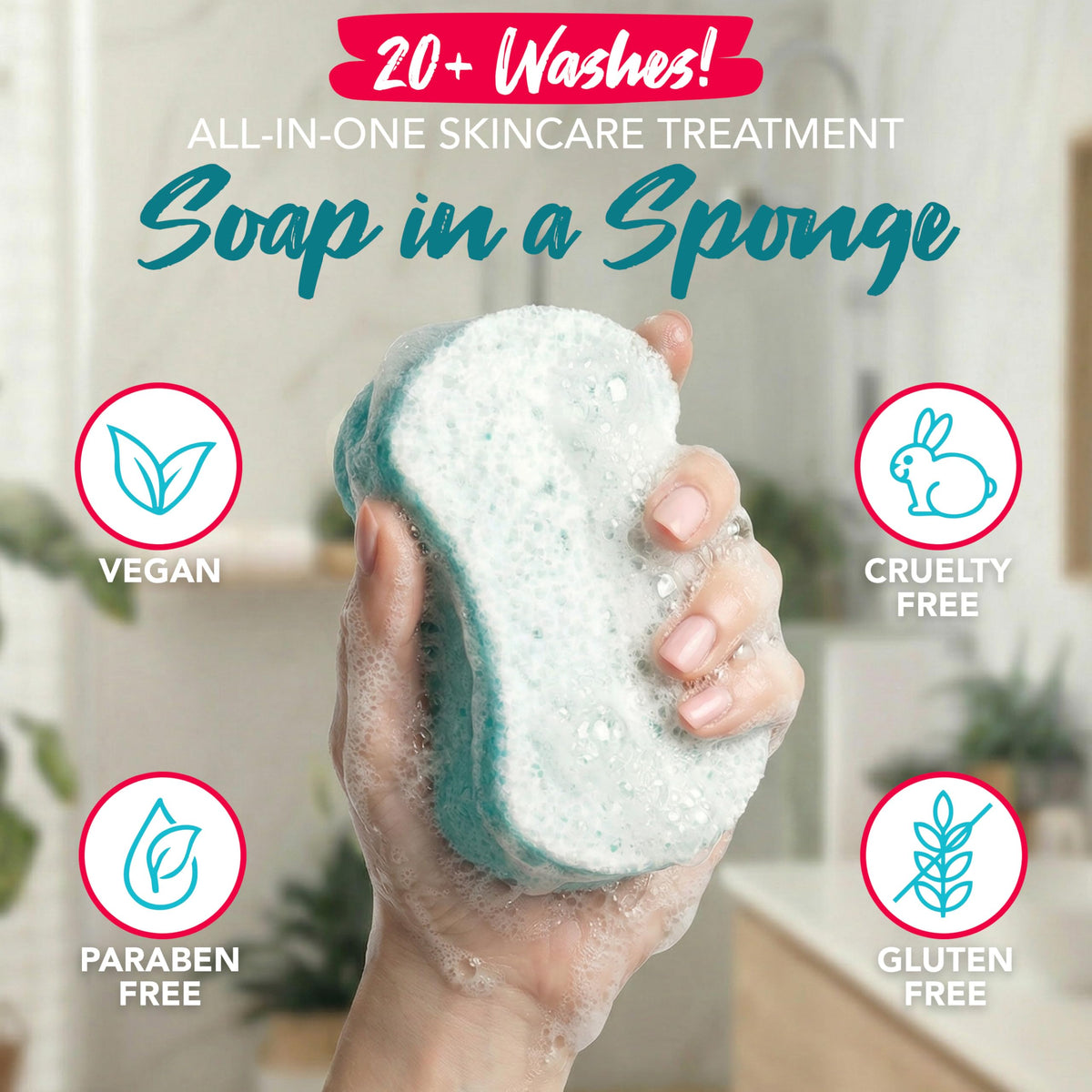 Spongeables activated lather in hand demonstrating rich foam and ease