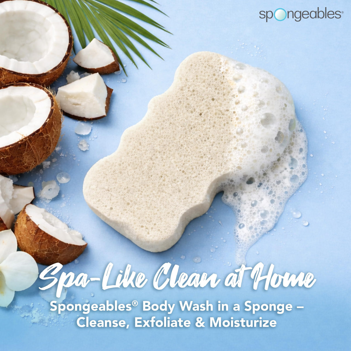 Close-up of Spongeables textured side highlighting gentle exfoliation benefit