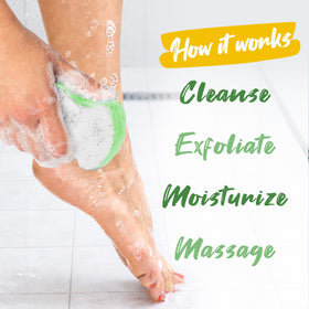 Spongeables producing creamy lather when water is added for quick cleansing