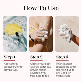 SPONGELLÉ flower buffer texture close-up highlighting exfoliating surface and soft feel