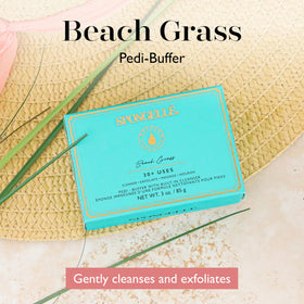SPONGELLÉ textured sponge close-up revealing exfoliating surface benefit