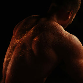Sports Research lifestyle gym scene showing gel used during active workout