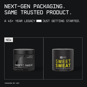 Sports Research Sweet Sweat open jar close-up of gel texture for easy application