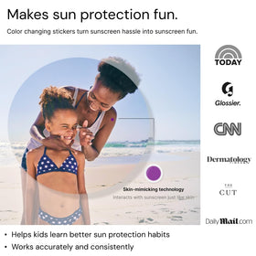SPOTMYUV used by family on beach highlighting easy monitoring for kids and adults