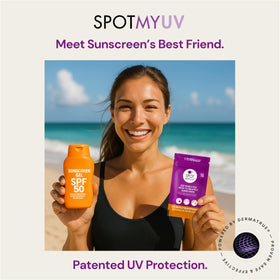 SPOTMYUV sticker close-up displaying texture and adhesive for reliable outdoor wear