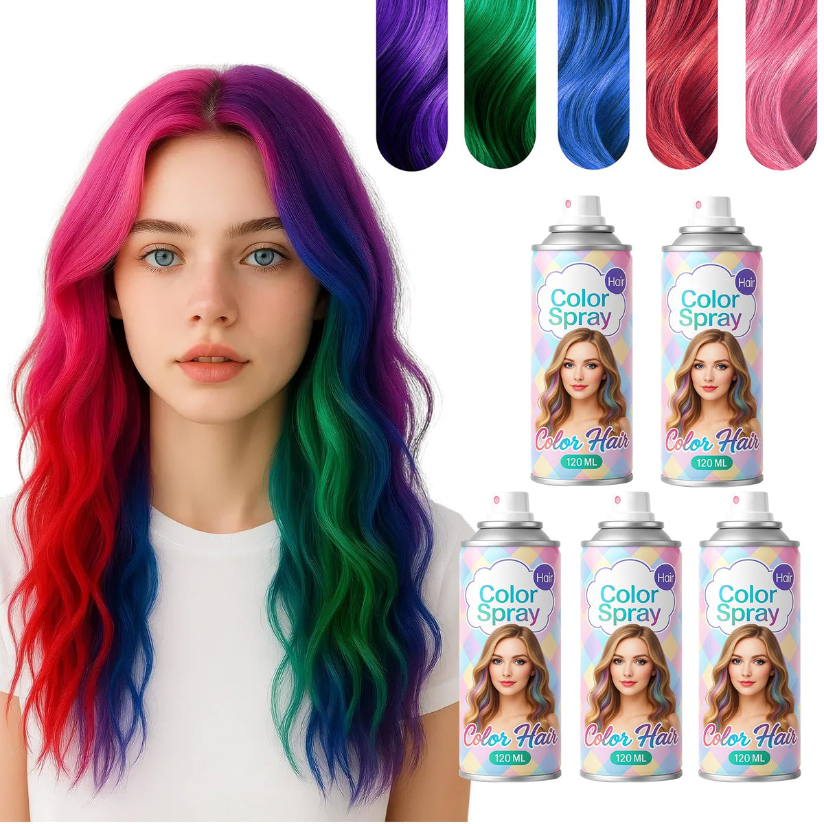 SPRINGSUGAR front packaging 5pc set showing five vibrant colors and quick use benefit