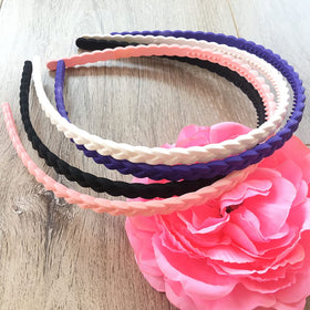 Springtime headband worn under hat showing discreet, low-profile wear
