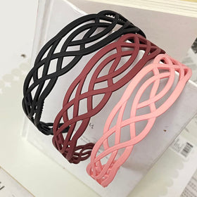 Springtime headband worn by model for evening outfit polish and hold