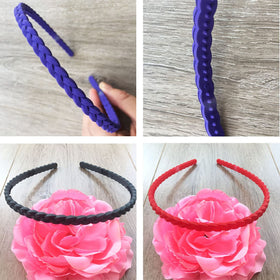 Springtime headband next to hand showing 6mm slim scale and fit