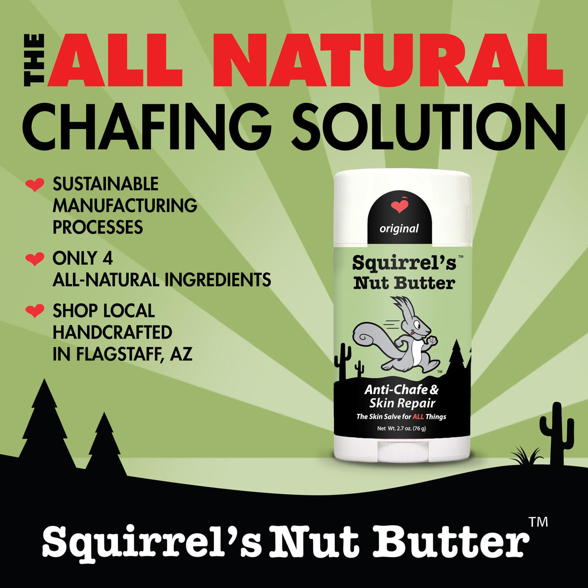 Squirrel's Nut Butter open stick revealing balm for quick friction protection