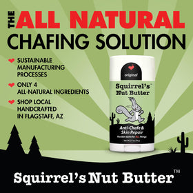 Squirrel's Nut Butter open stick revealing balm for quick friction protection