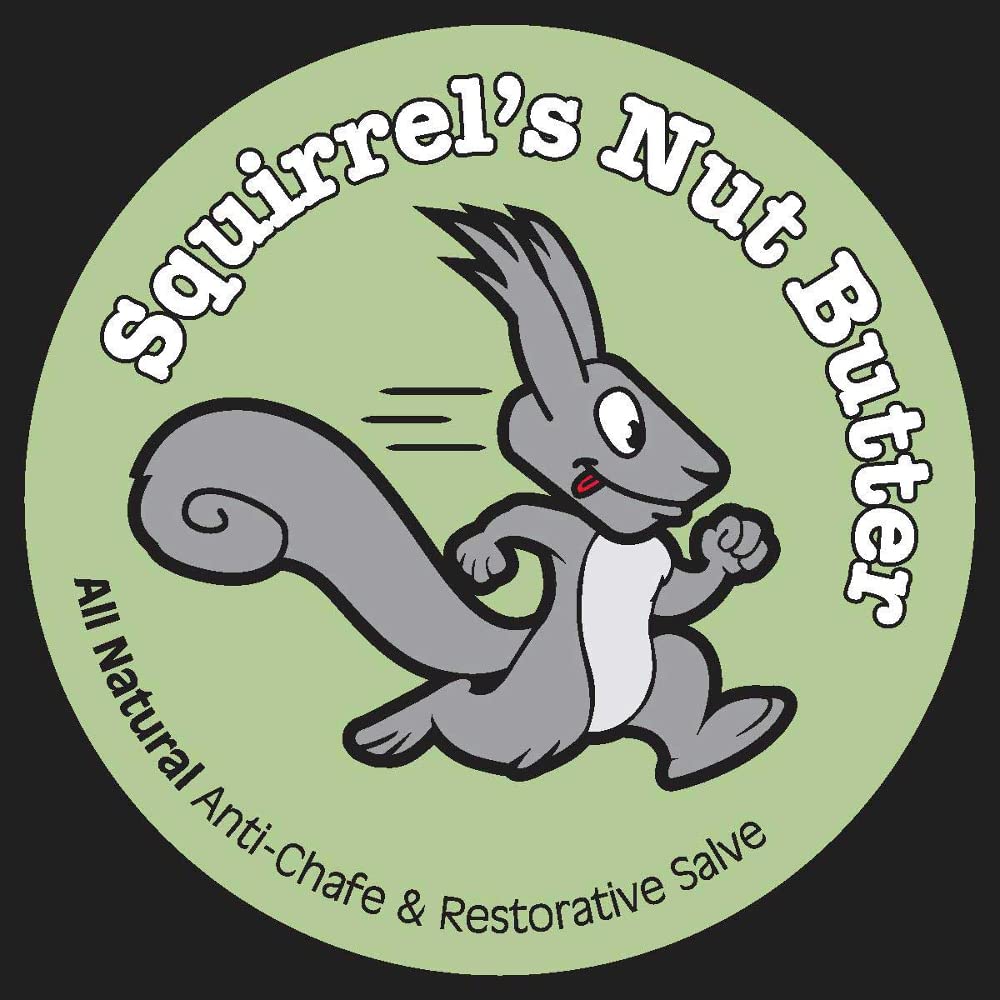 Squirrel's Nut Butter in bathroom after run showing post-workout soothing benefit