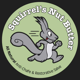 Squirrel's Nut Butter in bathroom after run showing post-workout soothing benefit