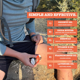 Squirrel's Nut Butter stick in hand demonstrating 1.7 oz travel-friendly size
