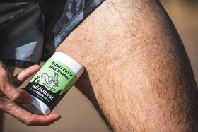 Squirrel's Nut Butter on foot preventing blisters and providing long-lasting protection