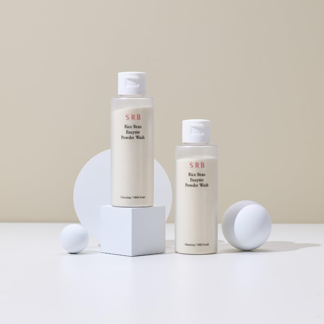 Model applying SRB enzyme powder foam to face demonstrating gentle massage and pore-clearing benefit