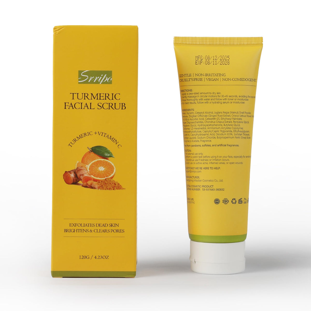 Srripo product label and ingredient list highlighting key botanicals