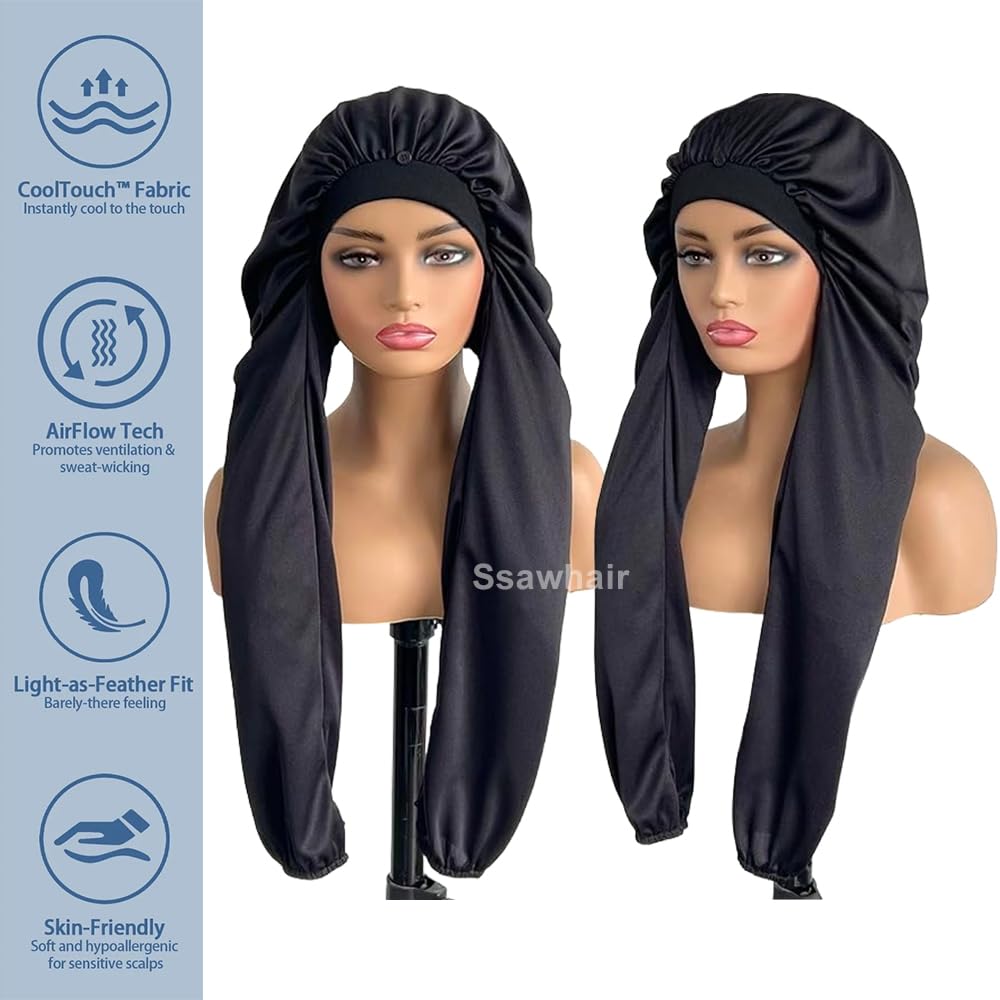 Ssawhair elastic edge detail for secure fit without tightness