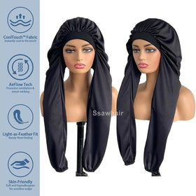 Ssawhair elastic edge detail for secure fit without tightness