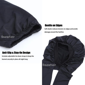 Ssawhair model sleeping wearing bonnet to protect braids overnight