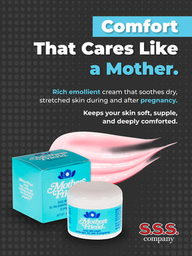 S.S.S. CO. close-up of ingredients label highlighting gentle formulation