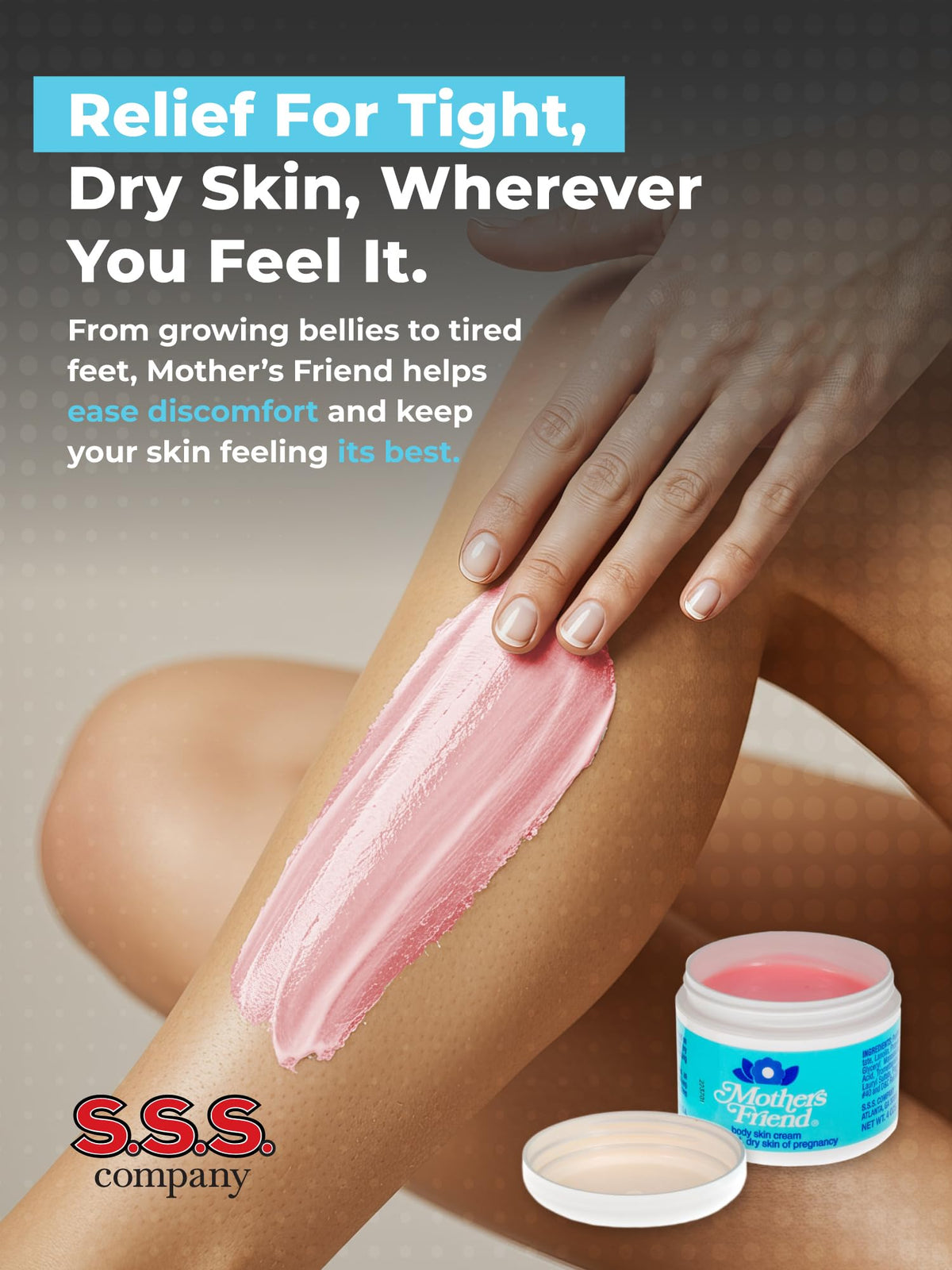 S.S.S. CO. jar on nightstand suggesting nightly moisturizing routine