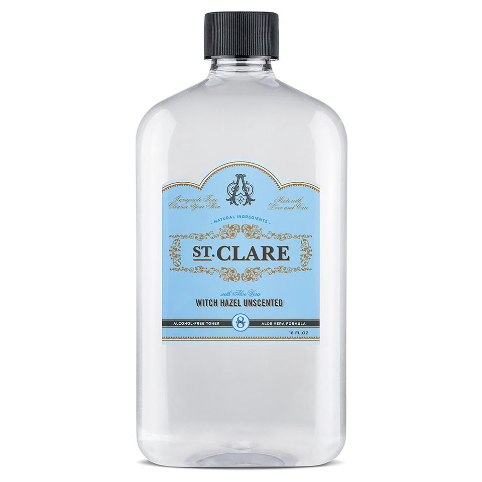 St Clare front label on 16oz bottle showing product name and unscented benefit