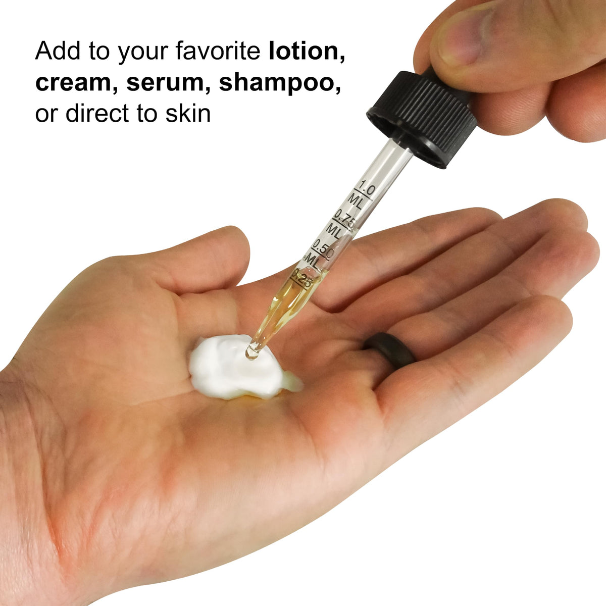 Green tea extract blended into serum showing St. Croix compatibility with formulations