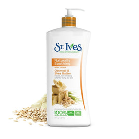 St. Ives lotion being applied to forearm for immediate soothing relief
