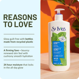 St. Ives four-pack on bathroom shelf showing value and ready family supply