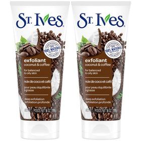 St. Ives front jar packaging showing coconut and coffee for energizing exfoliation