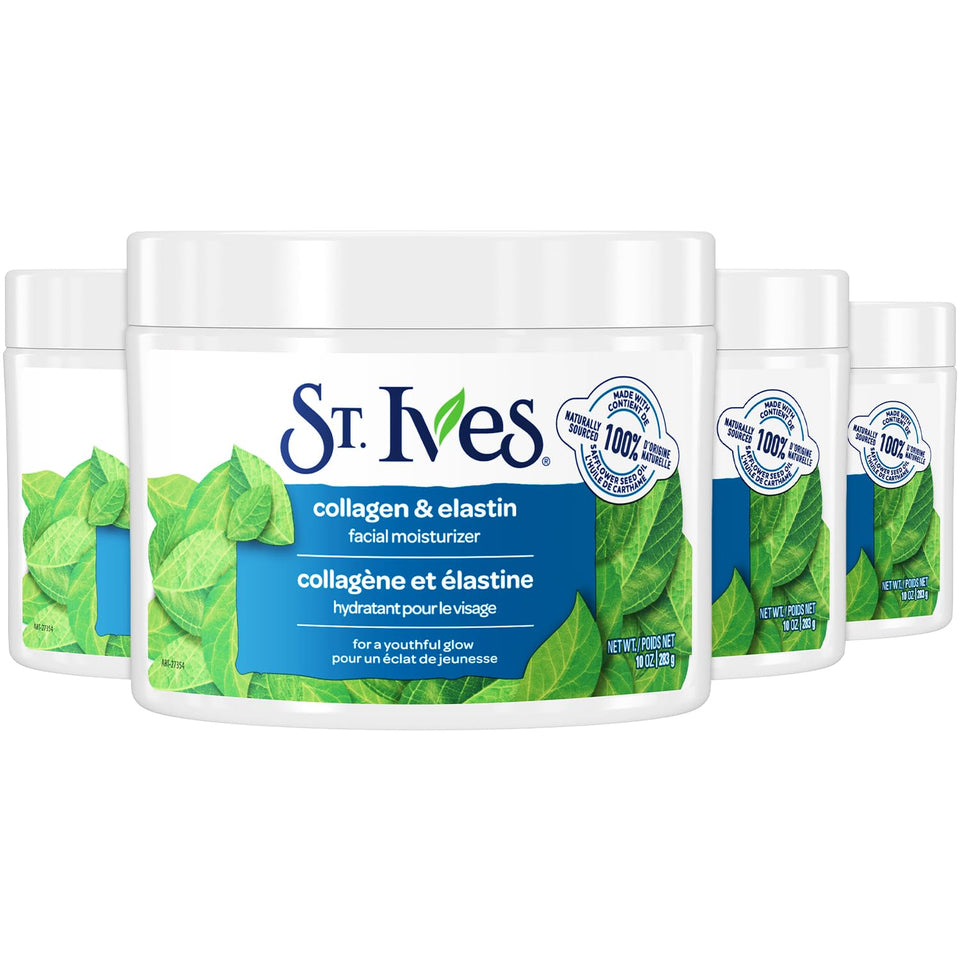 St. Ives front packaging showing collagen elastin moisturizer benefits