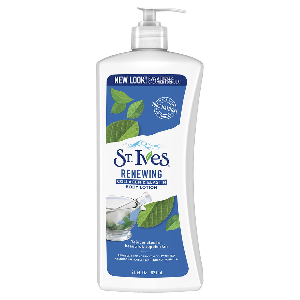 St. Ives front packaging showing bottle and label, highlights nourishing benefit