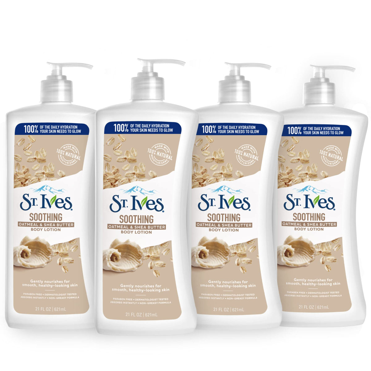 St. Ives front pump bottle showing label and size, highlights easy dispensing