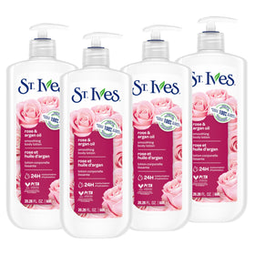 St. Ives front pump bottle showing convenient dispenser and brand hydration