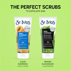 St. Ives green tea tube detail showing 1% salicylic acid callout