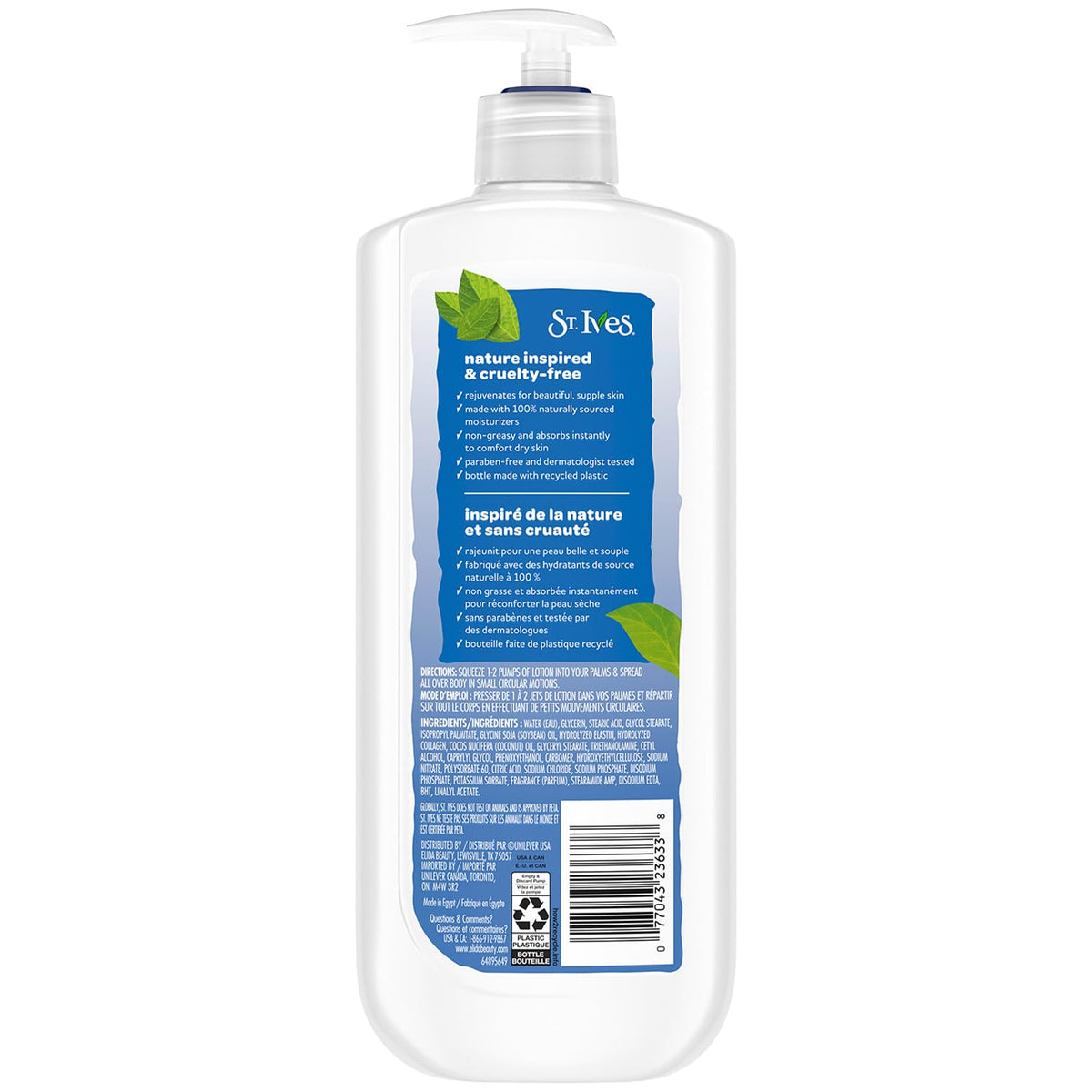 St. Ives lotion dispensing from pump demonstrating easy application