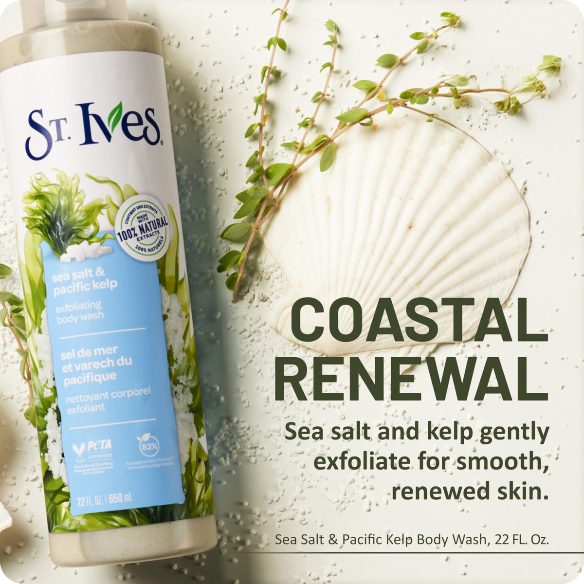 St. Ives pump dispenser close-up for easy use and quick access in shower
