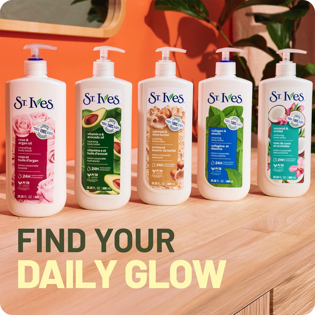 St. Ives bottle with eco message indicating cruelty-free and vegan benefit